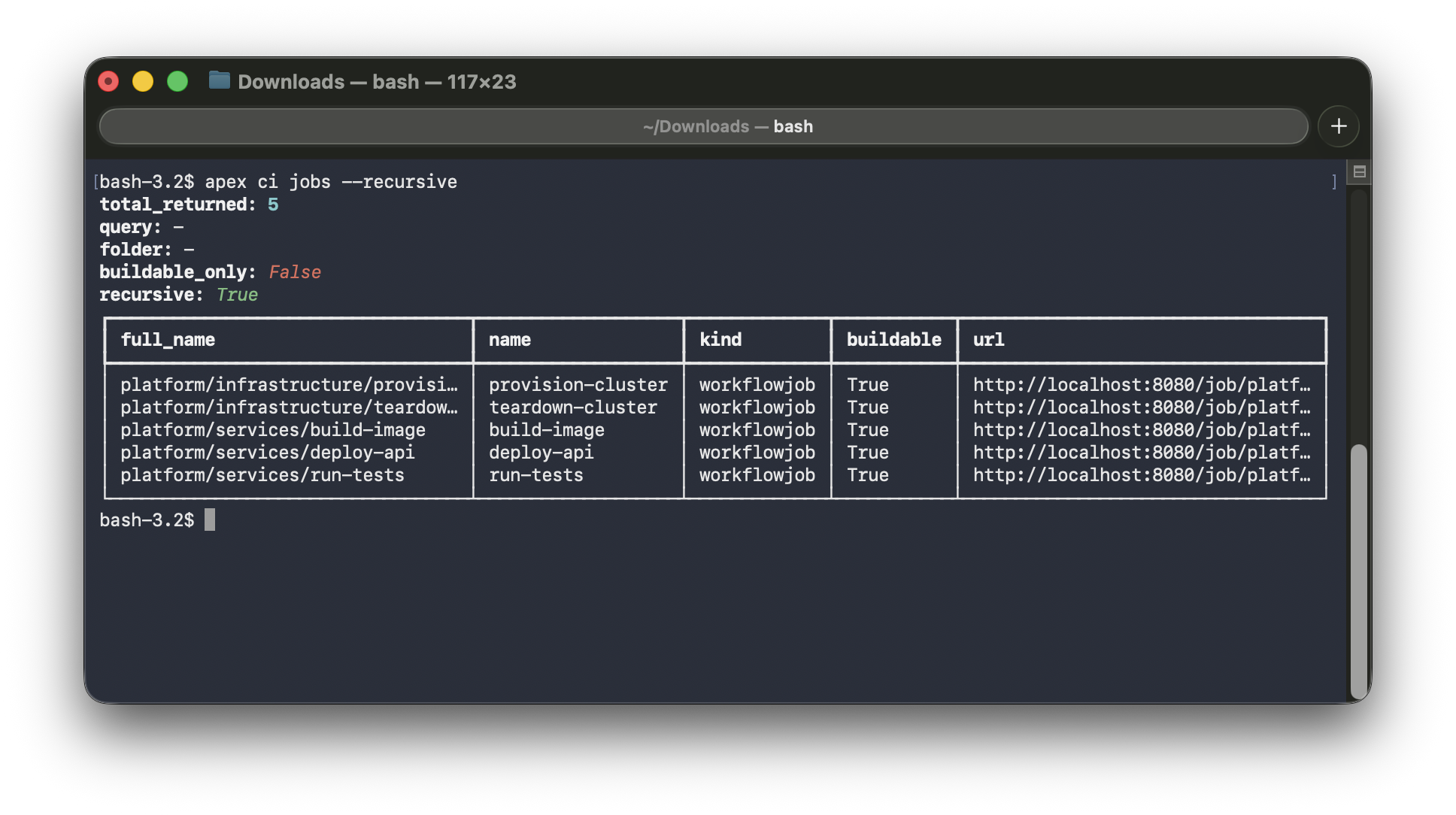 apex ci jobs human output